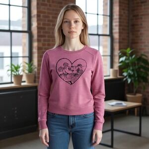 Disney Mickey Mouse Heart Graphic Sweatshirt Women's Long Sleeve Pullover‎